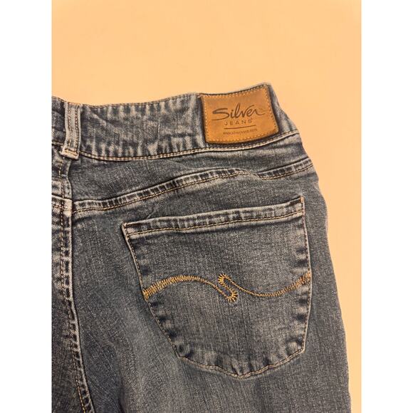 Women's Silver Stretch Denim Jeans Boot Cut Size 29x34 Medium Wash - Picture 6 of 6